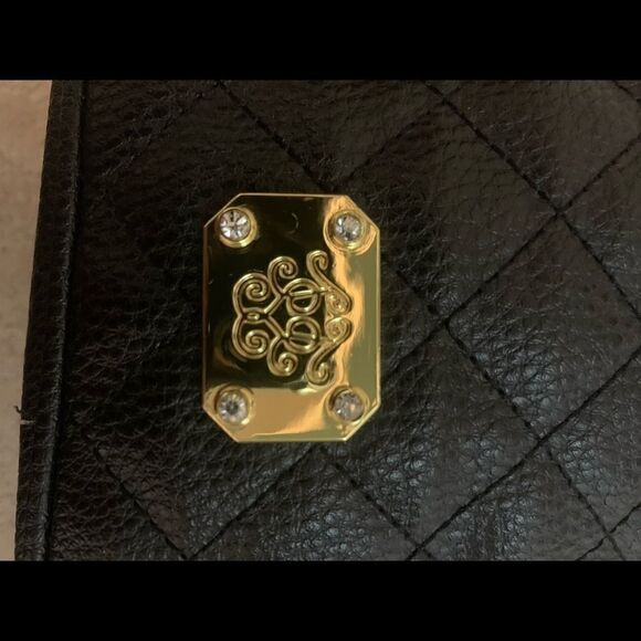 Black Quilted Jessica Simpson Mini Bucket Bag - Picture 4 of 6